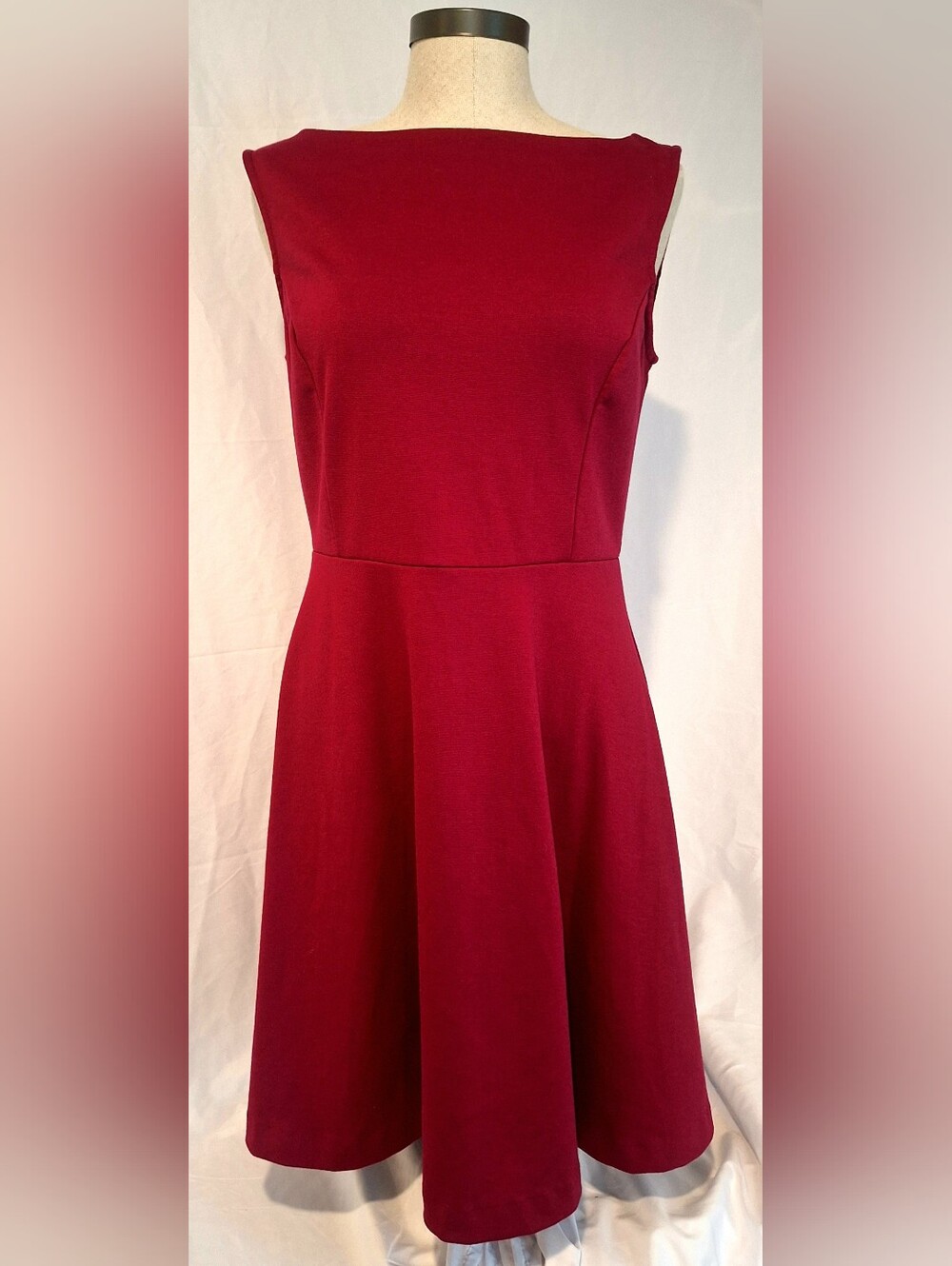 Merona Burgundy Asymmetrical Fit-and-Flare Dress